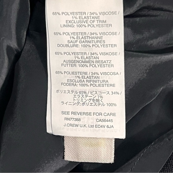 J. Crew Womens Size 4 Black Shift Dress Gold Zip Pockets Faux Leather Arm Patch - Picture 5 of 15